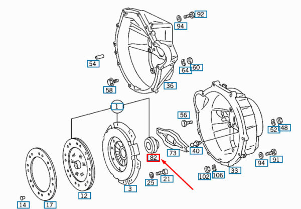 A0022500515 - NEW MERCEDES-BENZ E W124 CLUTCH RELEASE BEARING A0022500515 ORIGINAL