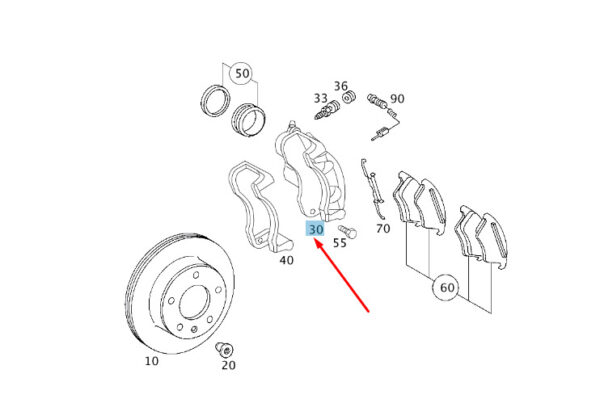A0024206183 - NEW MERCEDES-BENZ SPRINTER W903 FRONT RIGHT BRAKE CALIPER A0024206183 ORIGINAL