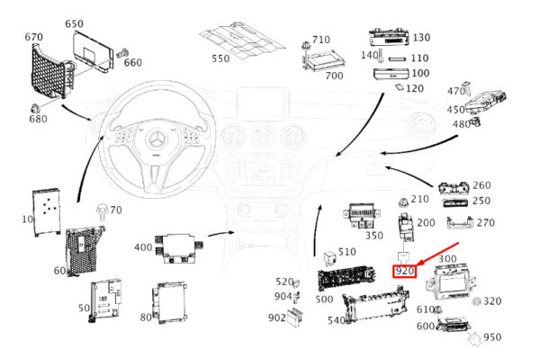 A0025405581 - NEW MB CLA C117 HEADLIGHT LEVELING CONTROL MODULE HOUSING A0025405581 ORIGINAL