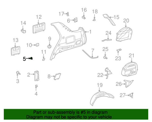 A0029882881 - NEW MERCEDES-BENZ M CLASS QUARTER PANEL TRIM PANEL CLIP A0029882881 GENUINE