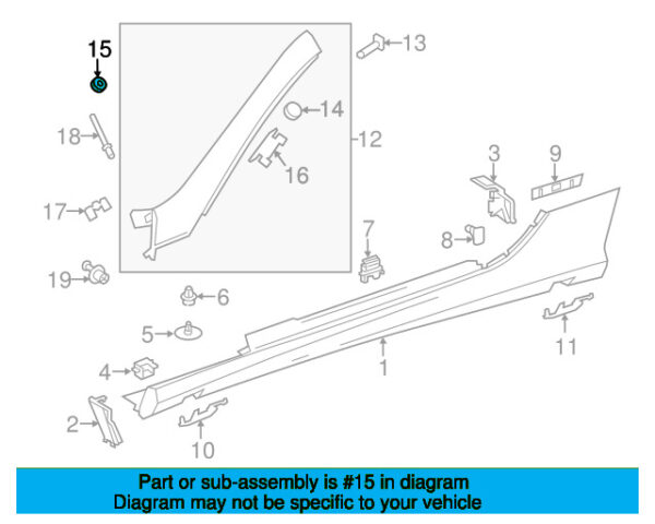 A0029885281 - Mercedes-Benz Body A-Pillar Trim Panel Grommet A0029885281
