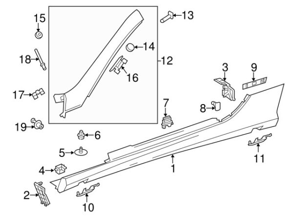 A0029885281 - Mercedes-Benz Body A-Pillar Trim Panel Grommet A0029885281