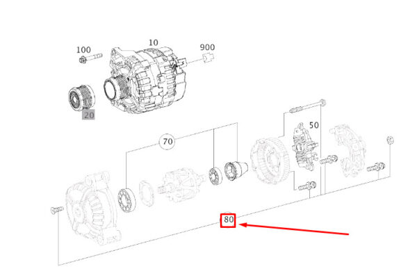 A0029900599 - NEW MERCEDES-BENZ CLA C117 ALTERNATOR FASTENING PARTS A0029900599