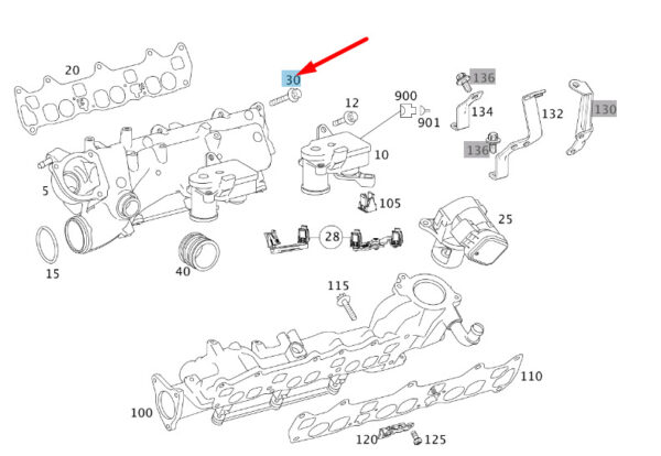 A0029909222 - NEW MERCEDES-BENZ ML W163 INTAKE CURVATURE SCREW A0029909222 ORIGINAL
