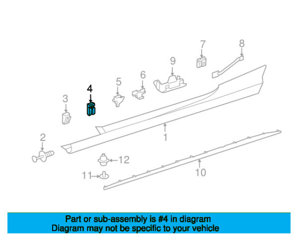 A0029910271 - Mercedes-Benz Center Front Rocker Panel Molding Clip A0029910271