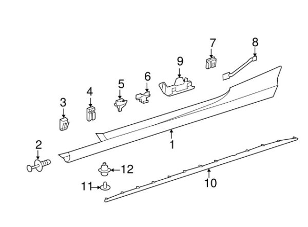 A0029910271 - Mercedes-Benz Center Front Rocker Panel Molding Clip A0029910271