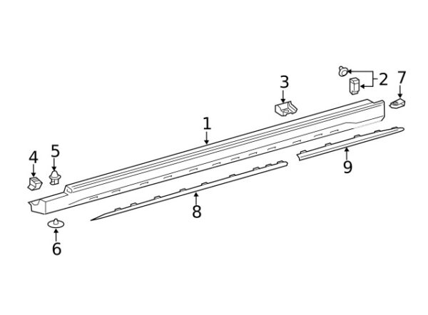 A0029911471 - Mercedes-Benz Front Rocker Panel Molding Bracket A0029911471