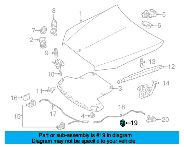 A0029951577 - Mercedes-Benz Hood Release Cable Clip A0029951577