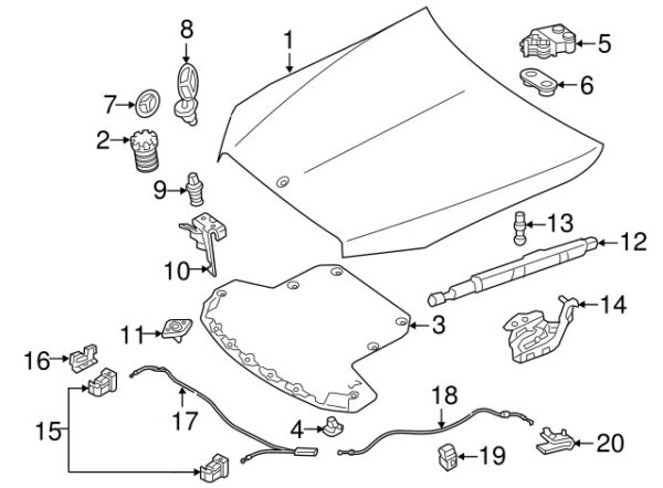 A0029951577 - Mercedes-Benz Hood Release Cable Clip A0029951577