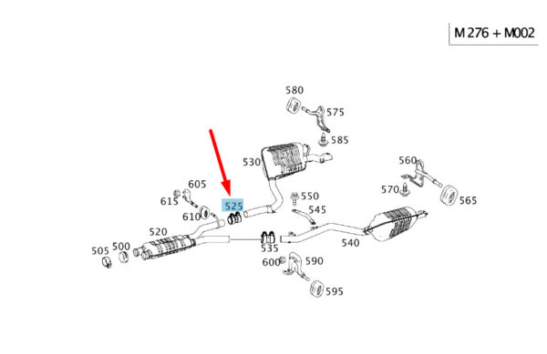 A0029955002 - NEW MERCEDES-BENZ E W212 EXHAUST SYSTEM RIGHT TERMINAL A0029955002 ORIGINAL