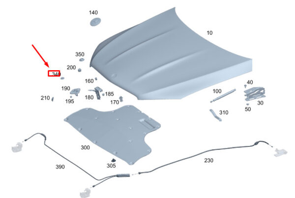A0029988450 - NEW MERCEDES-BENZ GLE W167 BONNET STOP PLUG A0029988450 GENUINE