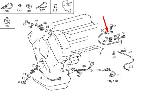 A0031534928 - NEW MB E-CLASS W124 REAR CAMSHAFT POSITION SENSOR A0031534928 4.2 PETROL OEM