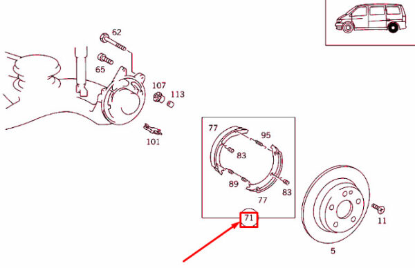 A0034207020 - NEW MERCEDES-BENZ VITO W638 REAR WHEEL BRAKE SHOES SET A0034207020 OEM