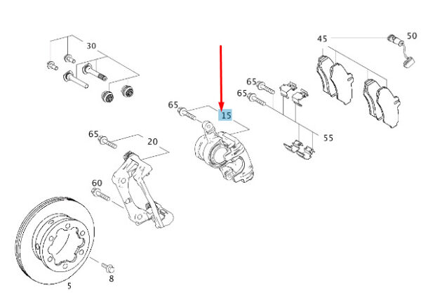 A0034207383 - MERCEDES-BENZ SPRINTER W906 REAR LEFT BRAKE CALIPER A0034207383 NEW GENUINE