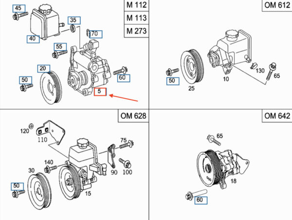 A0034665401 - NEW MERCEDES-BENZ G W463 POWER STEERING PUMP A003466540180