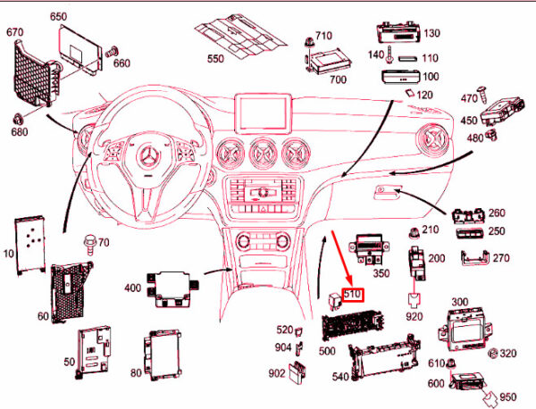 A0035420819 - NEW MERCEDES-BENZ CLA C117 PLUG POSITION A RELAY A0035420819 ORIGINAL