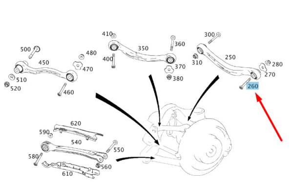 A0039902505 - NEW MERCEDES-BENZ C W204 REAR CAMBER STRUT SCREW A0039902505 ORIGINAL