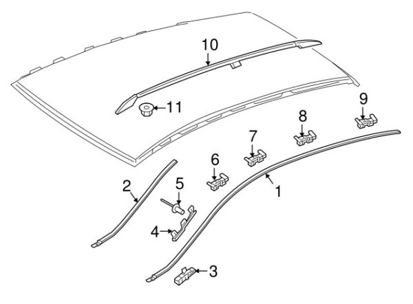A0039919470 - Mercedes-Benz roof strip mount A0039919470