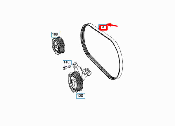 A0039937596 - NEW MERCEDES-BENZ ML W166 V-RIBBED BELT A0039937596 ORIGINAL