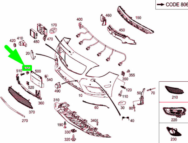 A0039947545 - New MERCEDES-BENZ CLA Coupe C117 Front Bumper Clip Fastener A0039947545