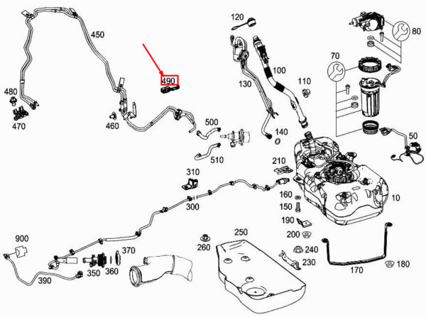 A0039951677 - NEW MERCEDES-BENZ S W222 COOLANT LINE MOUNTING A0039951677 GENUINE