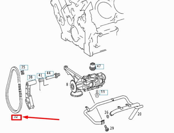 A0039977494 - NEW MERCEDES-BENZ E W210 ROLLER CHAIN A0039977494 ORIGINAL