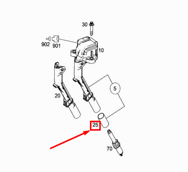 A0039978851 - New Mercedes-Benz CLA C117 Ignition Coil Plug A0039978851 Genuine