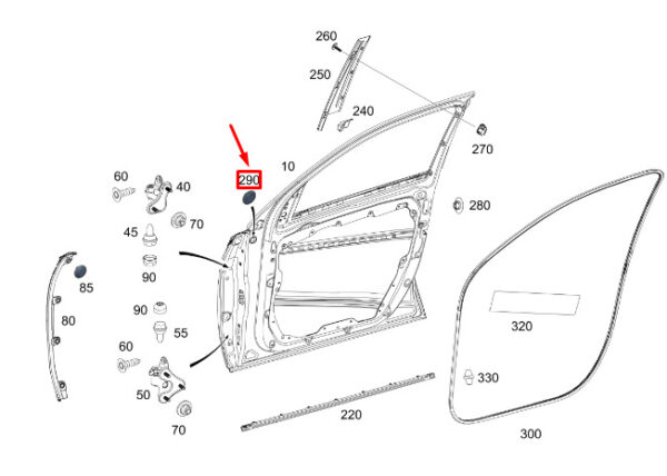 A0039981450 - New MERCEDES-BENZ GLE W167 Front Door Plug A0039981450