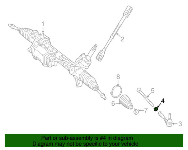 A0049905250 - NEW MERCEDES-BENZ EQS C CLASS FRONT STEERING ROD NUT ROD A0049905250 ORIGINAL