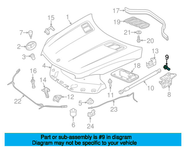 A0059901700 - Mercedes-Benz hood hinge bolt A0059901700