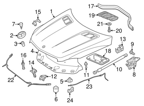 A0059901700 - Mercedes-Benz hood hinge bolt A0059901700