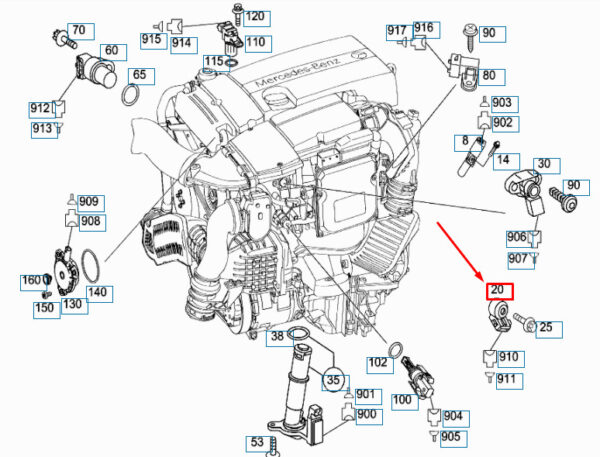 A0061533628 - NEW MERCEDES-BENZ SLK R171 KNOCK SENSOR A0061533628 ORIGINAL