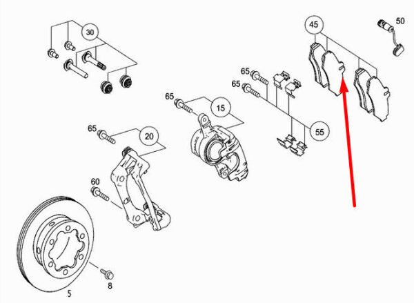 A0064204520 - OEM MERCEDES-BENZ SPRINTER 906 REAR BRAKE PAD SET A0064204520 GENUINE