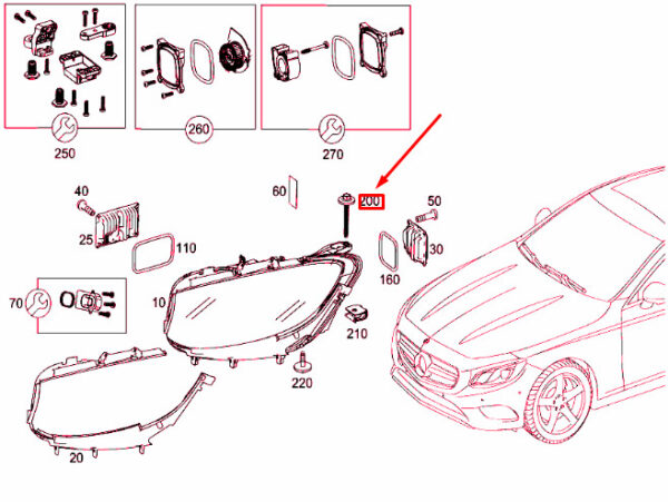 A0069900100 - NEW MERCEDES-BENZ S C217 HEADLIGHT HEXAGON SOCKET BOLT A0069900100