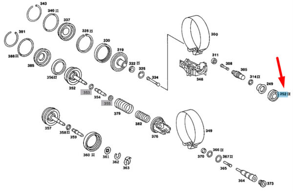 A0069977347 - NEW MB SL R129 TRANSM REACTION VALVE SEAL BRAKE BAND B2 A0069977347