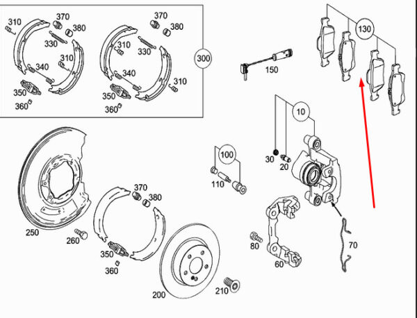 A0074206020 - NEW MB E-CLASS C207 REAR BRAKE PAD SET A0074206020 3.5 PETROL ORIGINAL