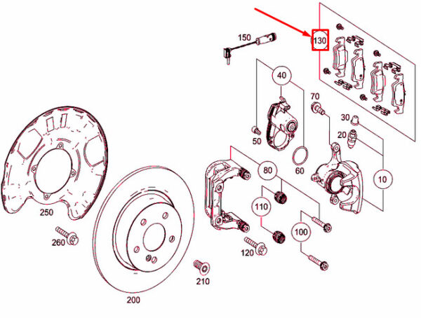 A0074207820 - NEW MERCEDES-BENZ ML W166 REAR WHEEL BRAKE PADS SET A0074207820 ORIGINAL