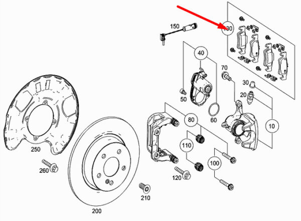 A0074208320 - NEW MERCEDES-BENZ GLE W166 REAR BRAKE PAD SET A0074208320 OEM