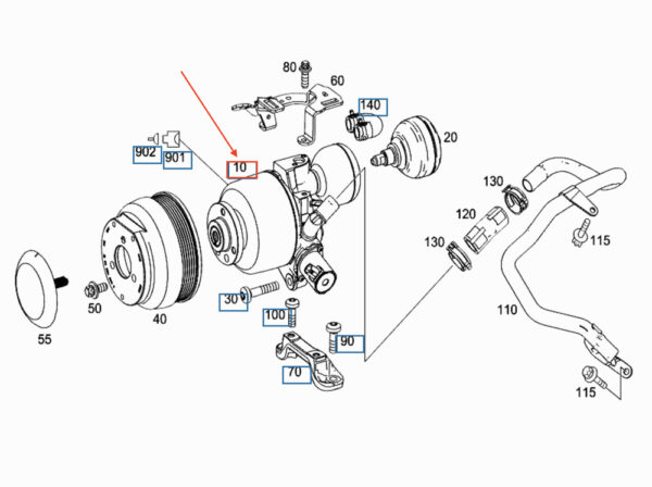 A007466070180 - NEW MERCEDES-BENZ G W463 POWER STEERING PUMP A007466070180 ORIGINAL