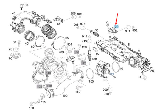 A0081534528 - NEW MERCEDES-BENZ A W176 CHARGE AIR PRESSURE SENSOR A0081534528 ORIGINAL