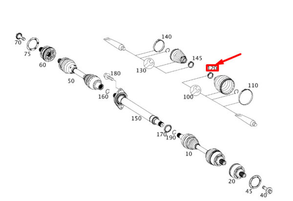 A0089977190 - NEW MERCEDES-BENZ CLA C117 OUTBOARD BOOTS INNER CLAMP A0089977190 GENUINE