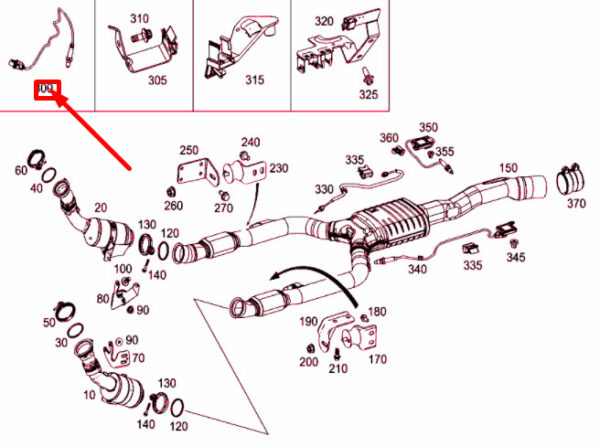 A0095425818 - NEW MERCEDES-BENZ C W205 LEFT FRONT OF CATALYST LAMBDA PROBE A0095425818