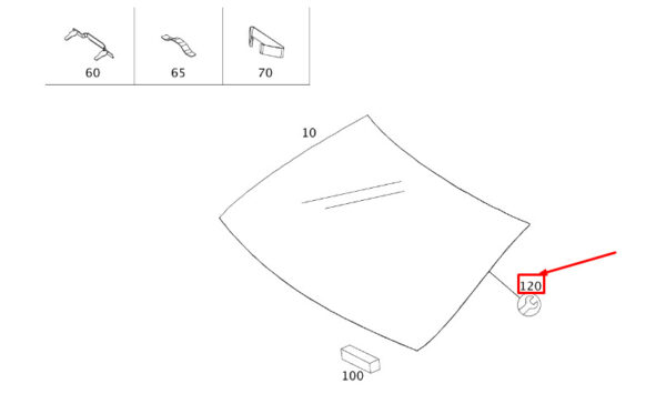 A0099890171 - MB S W222 Front Windscreen Glazing Activator A009989017114 NEW GENUINE