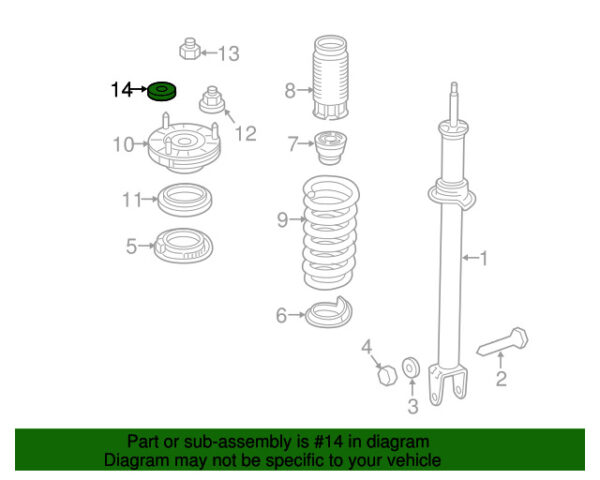 A0099901682 - Mercedes-Benz SL CLASS FRONT UPPER SUSPENSION STRUT WASHING MACHINE A0099901682