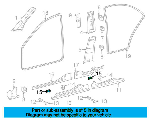 A0119887978 - Clip for Mercedes-Benz rear entry strips A0119887978