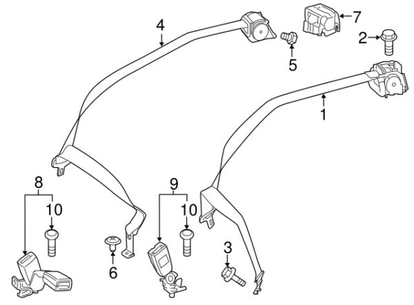 A0119905201 - NEW MB CLS AMG CLASS UPPER INNER SEAT BELT LAP AND SHOULDER BELT BOLT ORIGINAL