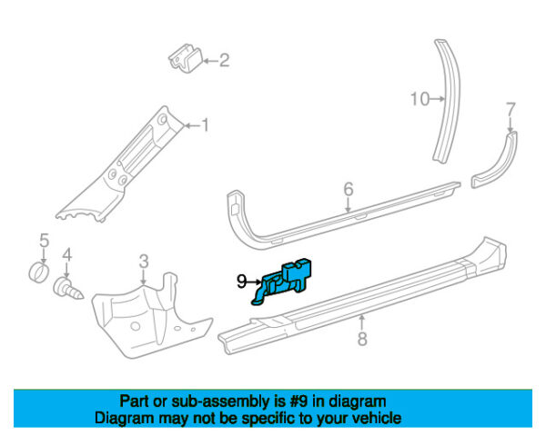 A0129883878 - Mercedes-Benz entry strip clip A0129883878