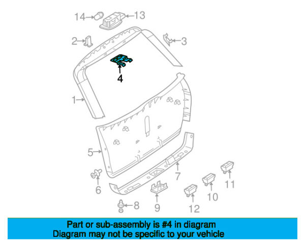 A0129884478 - Clip for tailgate top trim by Mercedes-Benz A0129884478