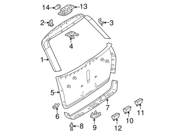 A0129884478 - Clip for tailgate top trim by Mercedes-Benz A0129884478