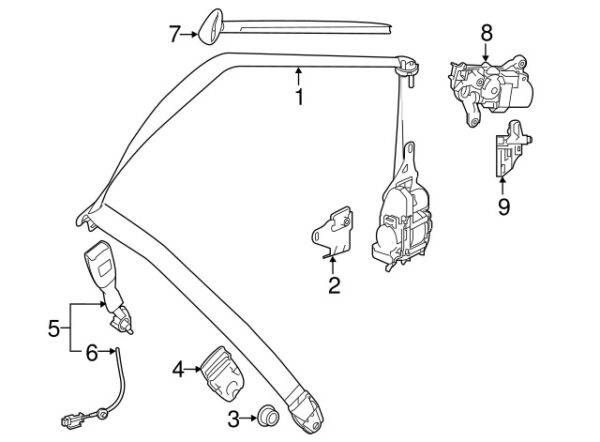 A0129905482 - NEW MERCEDES-BENZ S CLASS SEAT BELT LAP AND SHOULDER BELT SPACER ORIGINAL